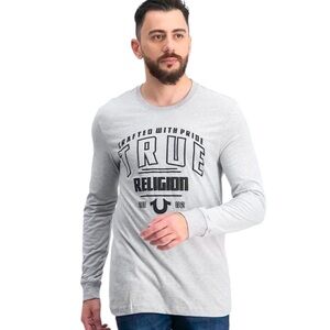 True Religion Crafted With Pride Grey Graphic Shirt